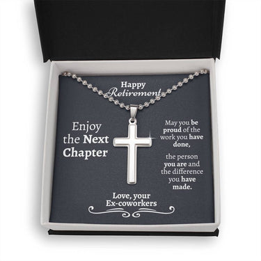 Happy Retirement Ball Chain Cross Necklace - Love You This Much